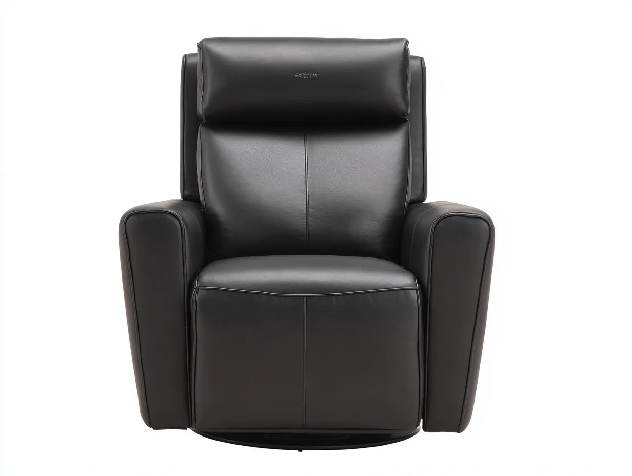 Wohnzimmer Sessel 82x88x102 cm Schwarz Leder Relaxsessel mit Armlehnen