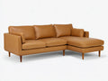 Ecksofa 290×175×86 cm – Hellbraun – Lederoptik mit eleganter Wohnzimmersitzfläche