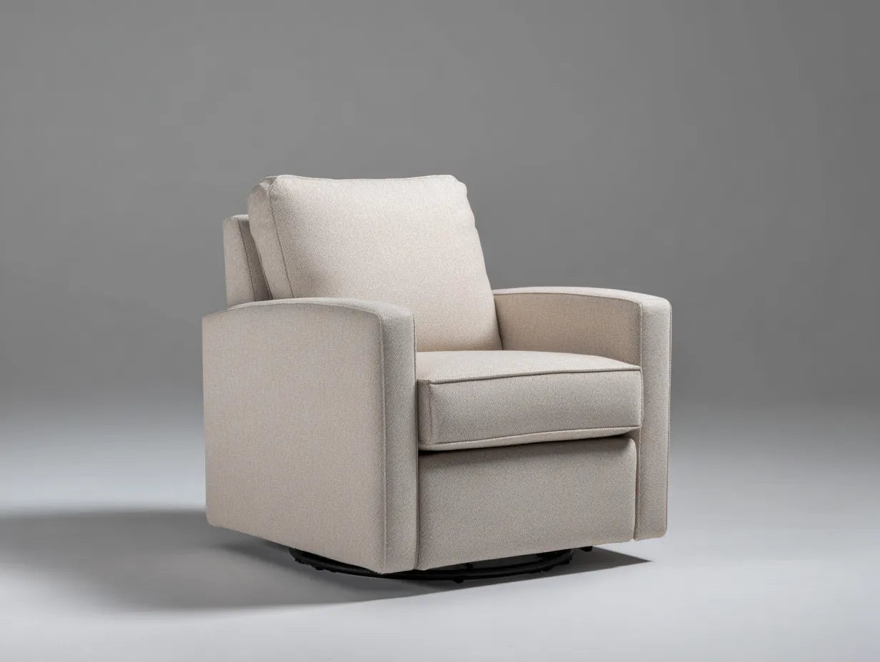 Sessel 82×88×102 cm – Beige – Stoffbezug mit Drehfunktion für Wohnzimmerkomfort