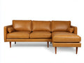 Ecksofa 280×180×85 cm Kunstleder Cognac - modernes Design für Wohnzimmer