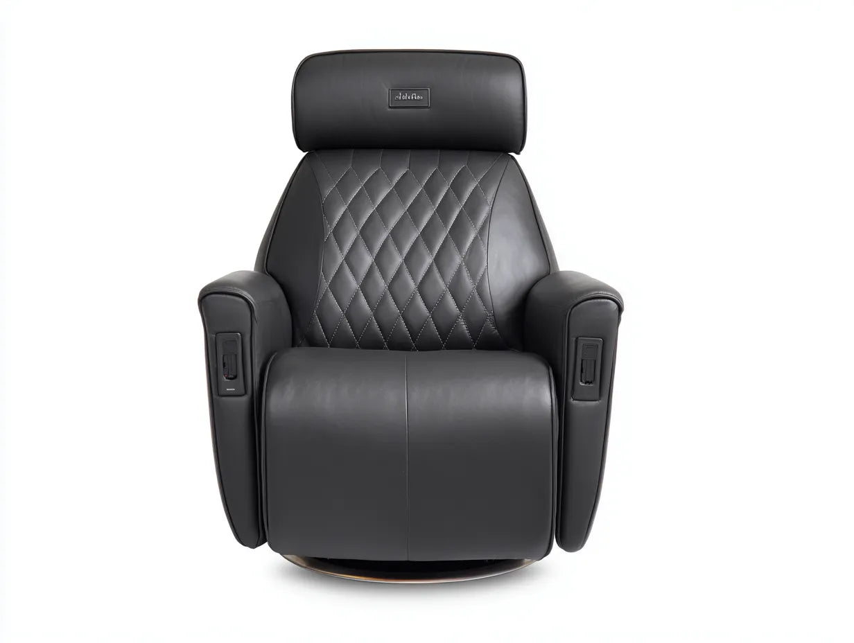 Wohnzimmer Sessel 82×85×105 cm Kunstleder Schwarz - moderner Relaxsessel mit Komfortfunktion