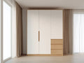 Schlafzimmer Kleiderschrank 240×60×220 cm Holz Weiß - eleganter Schrank mit Stauraum und modernem Design
