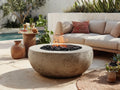 Feuerschale 95×95×32 cm Beton Sand - eleganter Feuerplatz für Garten und Terrasse