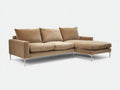 Wohnzimmer Sofa 300×185×84 cm Stoffbezug Braun - elegantes Eckdesign für Zuhause