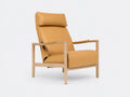 Wohnzimmer Sessel 80×85×105 cm Leder Braun - moderner Relaxsessel mit natürlichem Holzgestell