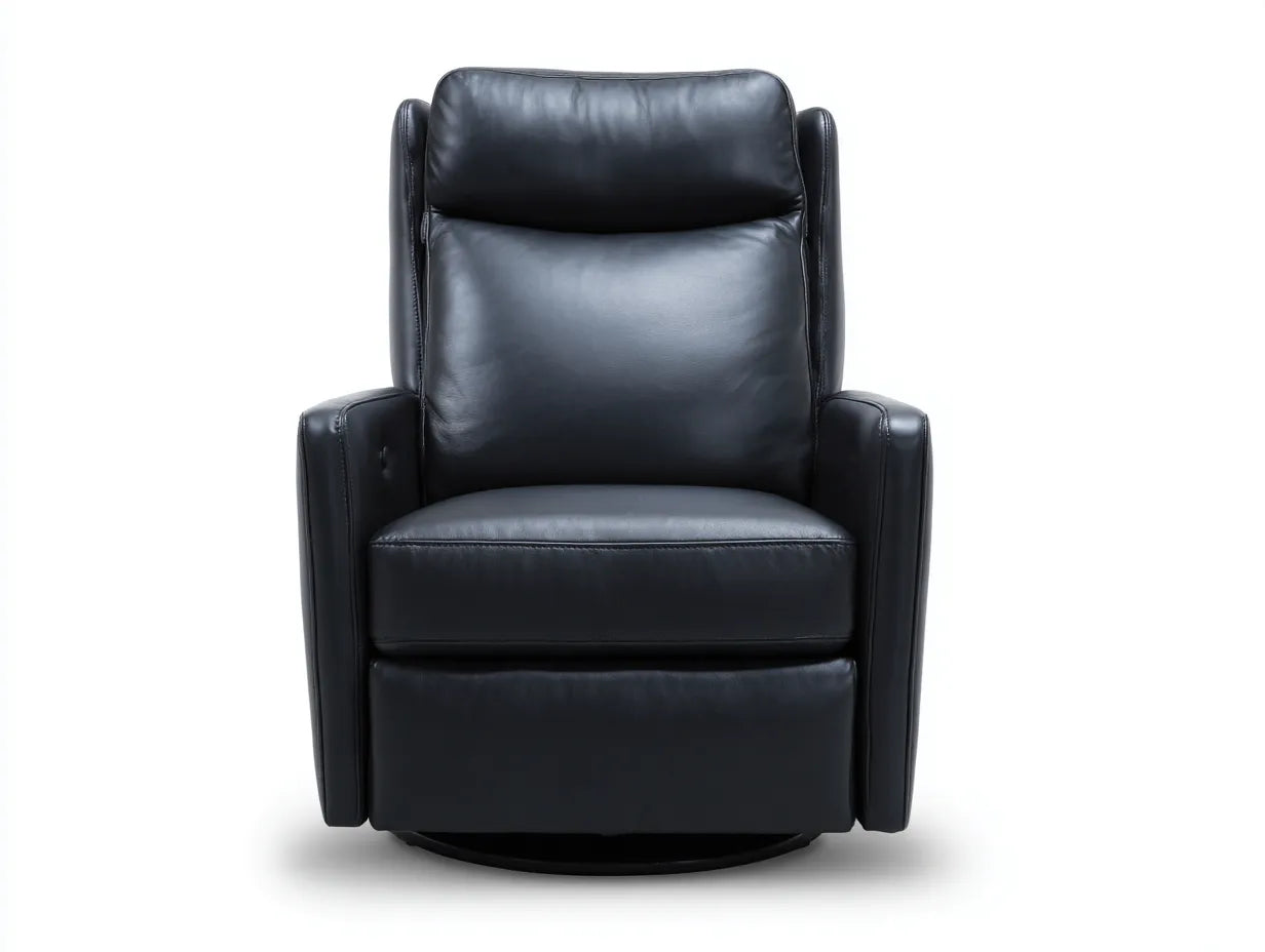 Sessel 85×90×108 cm – Schwarz – Lederbezug mit Relaxfunktion für Wohnzimmer