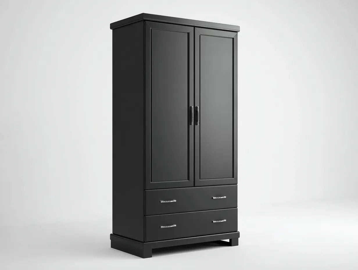 Kleiderschrank 100×55×190 cm – Schwarz – moderner Schlafzimmerschrank mit Stauraum