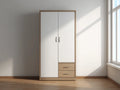 Kleiderschrank 120×55×190 cm – Weiß Natur – Schlafzimmerschrank mit klassischem Design