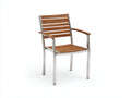 Esszimmerstuhl 56×58×86 cm Holz Metall Braun Weiß - moderner Stil für den Außenbereich