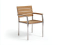Esszimmerstuhl 57×59×85 cm Teakholz Metall Natur - elegantes Design für Terrasse und Balkon