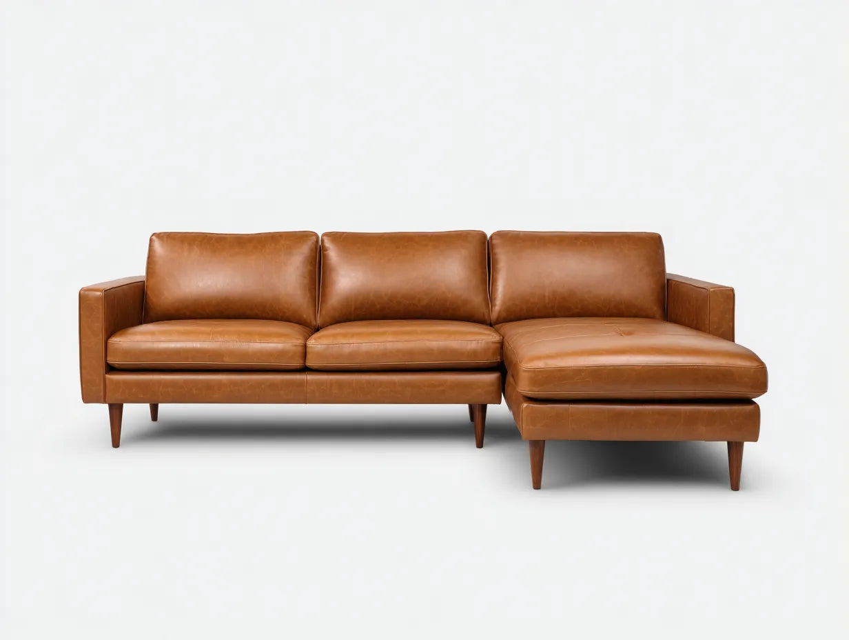 Ecksofa 295×180×86 cm – Braun – Lederoptik mit großzügiger Wohnzimmersitzfläche
