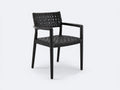 Esszimmerstuhl 56×58×82 cm – Schwarz – Outdoor Stuhl mit gewebter Sitzfläche und modernem Stil