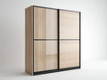 Kleiderschrank 200×60×210 cm – Natur – Schlafzimmerschrank mit Schiebetüren im modernen Stil