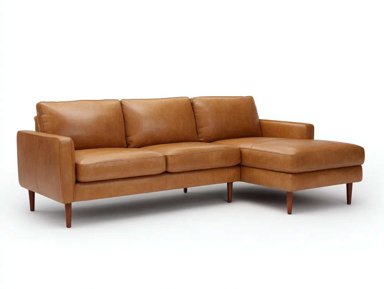 Ecksofa 300×190×88 cm Kunstleder Braun - eleganter Komfort für Wohnbereich