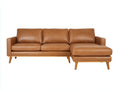Wohnzimmer Sofa 280x95x85 cm Braun Leder Ecksofa modernes Design
