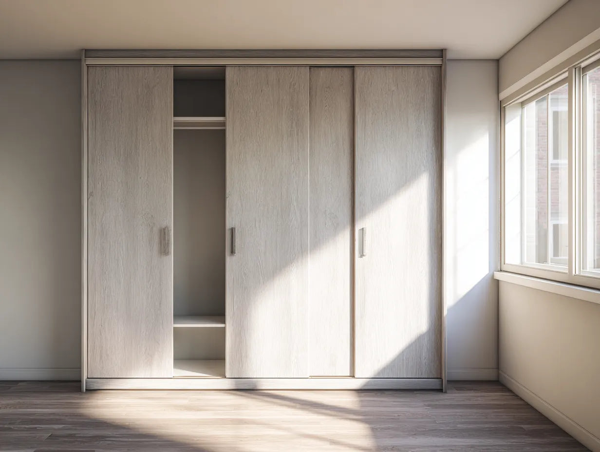 Schlafzimmer Kleiderschrank 180×55×200 cm Holz Weiß - klassischer Drehtürenschrank mit modernem Stil