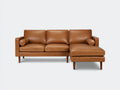 Ecksofa 300×185×87 cm – Hellbraun – Lederoptik mit elegantem Komfortdesign