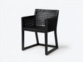 Esszimmerstuhl 60×62×84 cm – Schwarz – Outdoor Stuhl mit geflochtener Rückenfläche und zeitloser Optik
