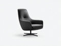 Sessel 86×92×104 cm – Schwarz – Lederbezug mit Drehfunktion für modernes Wohnzimmer